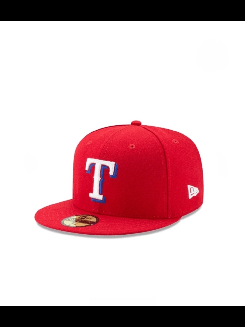 New Era Red Texas T Flat Brim Fitted Hat Size 7 3/4
